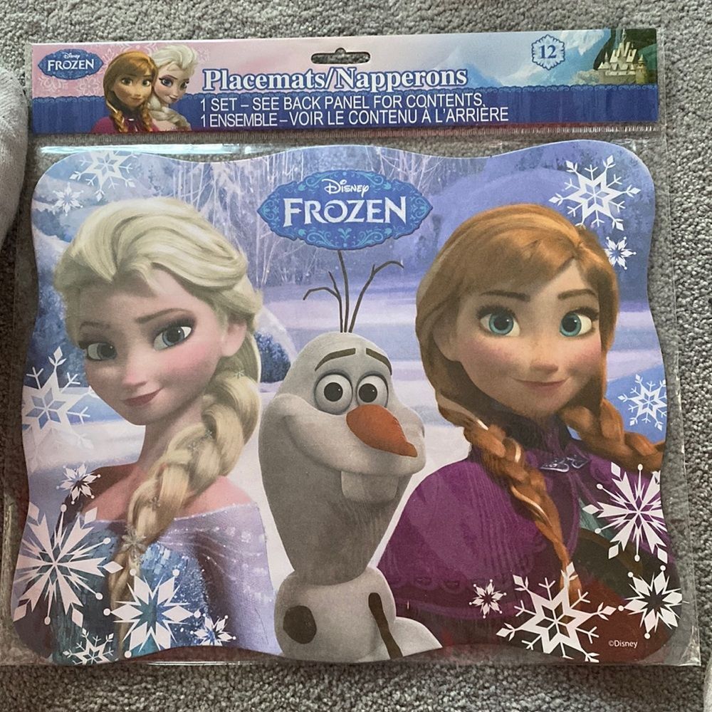 Disney Frozen Elsa Anna and Olaf Party Paper Placemats 12 Count